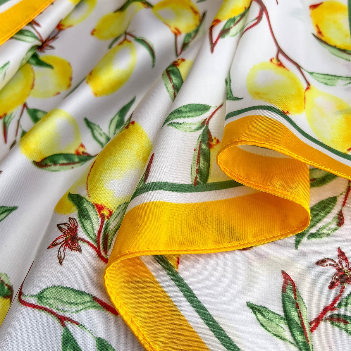 2025 New Yellow Lemon Print Sq - Face Scarf Mask incelemesi ve fiyatı