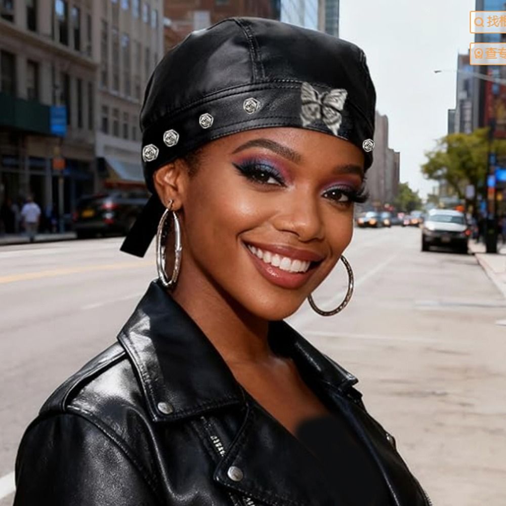 PU Leather Black Biker Cap Doo - Bandana Doo Rag incelemesi ve fiyatı