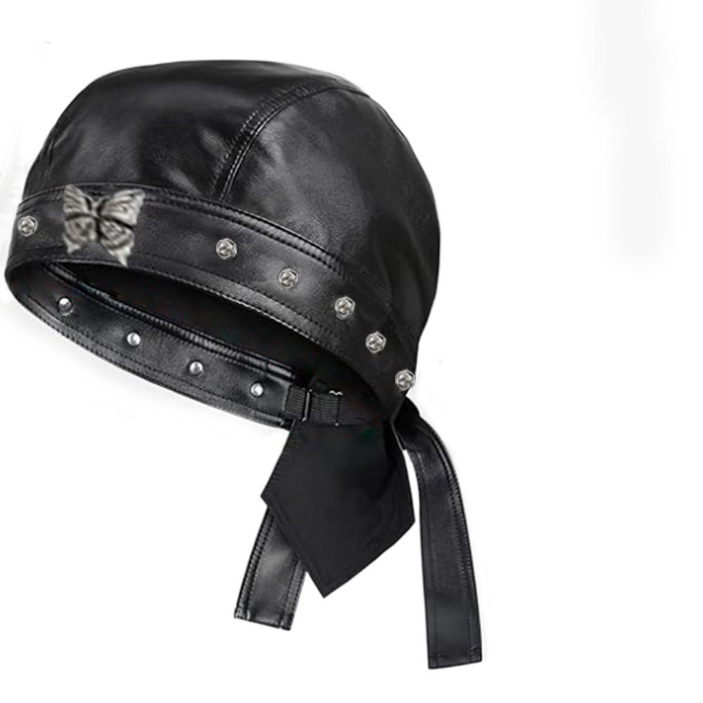 PU Leather Black Biker Cap Doo - Bandana Doo Rag incelemesi ve fiyatı