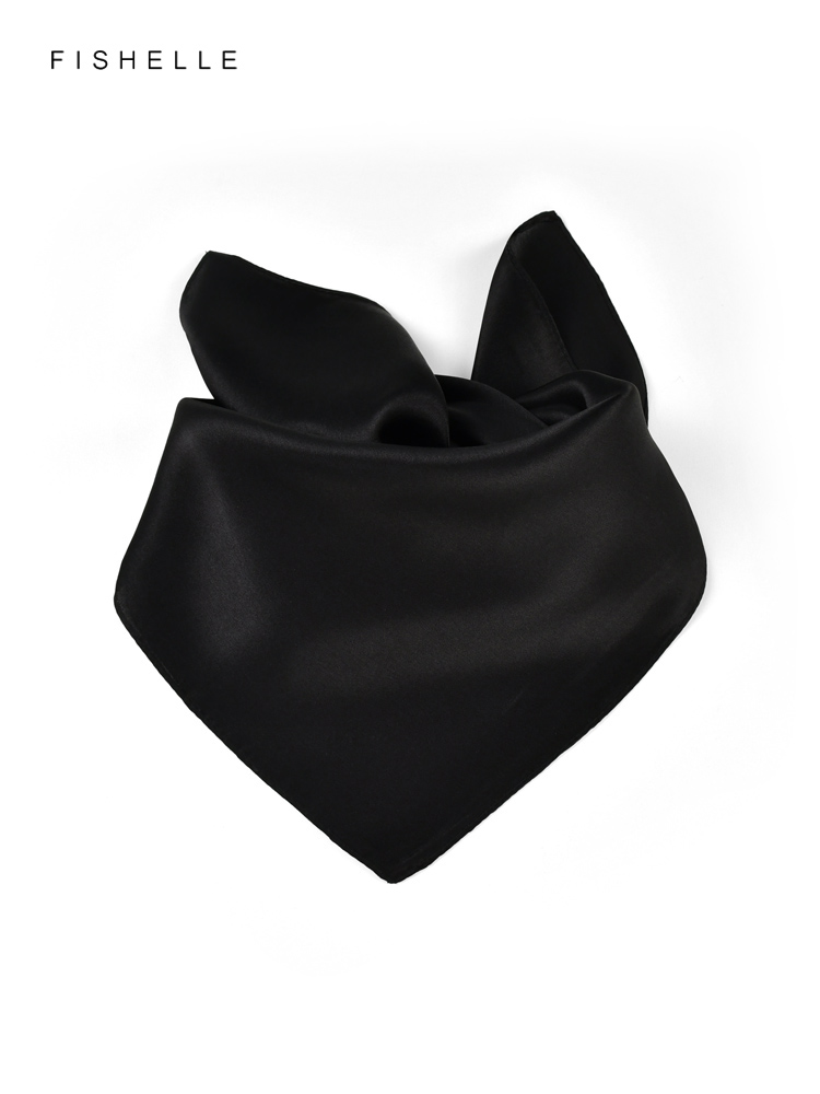 Solid color black pure silk sc - Silk Neck Scarf incelemesi ve fiyatı