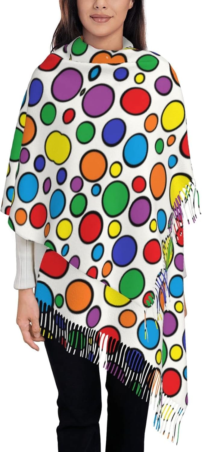 Colorful Circles Women's Scarf - Stole Wedding Shawl incelemesi ve fiyatı
