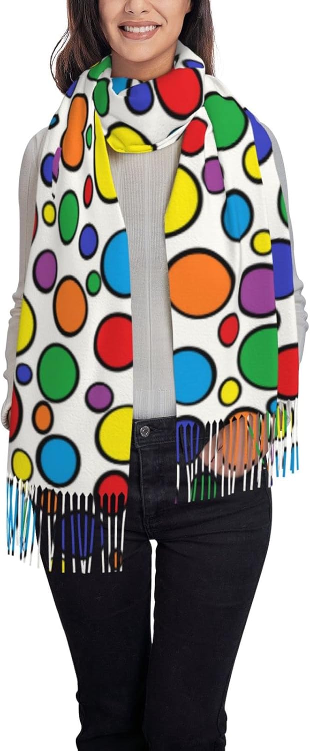 Colorful Circles Women's Scarf - Stole Wedding Shawl incelemesi ve fiyatı