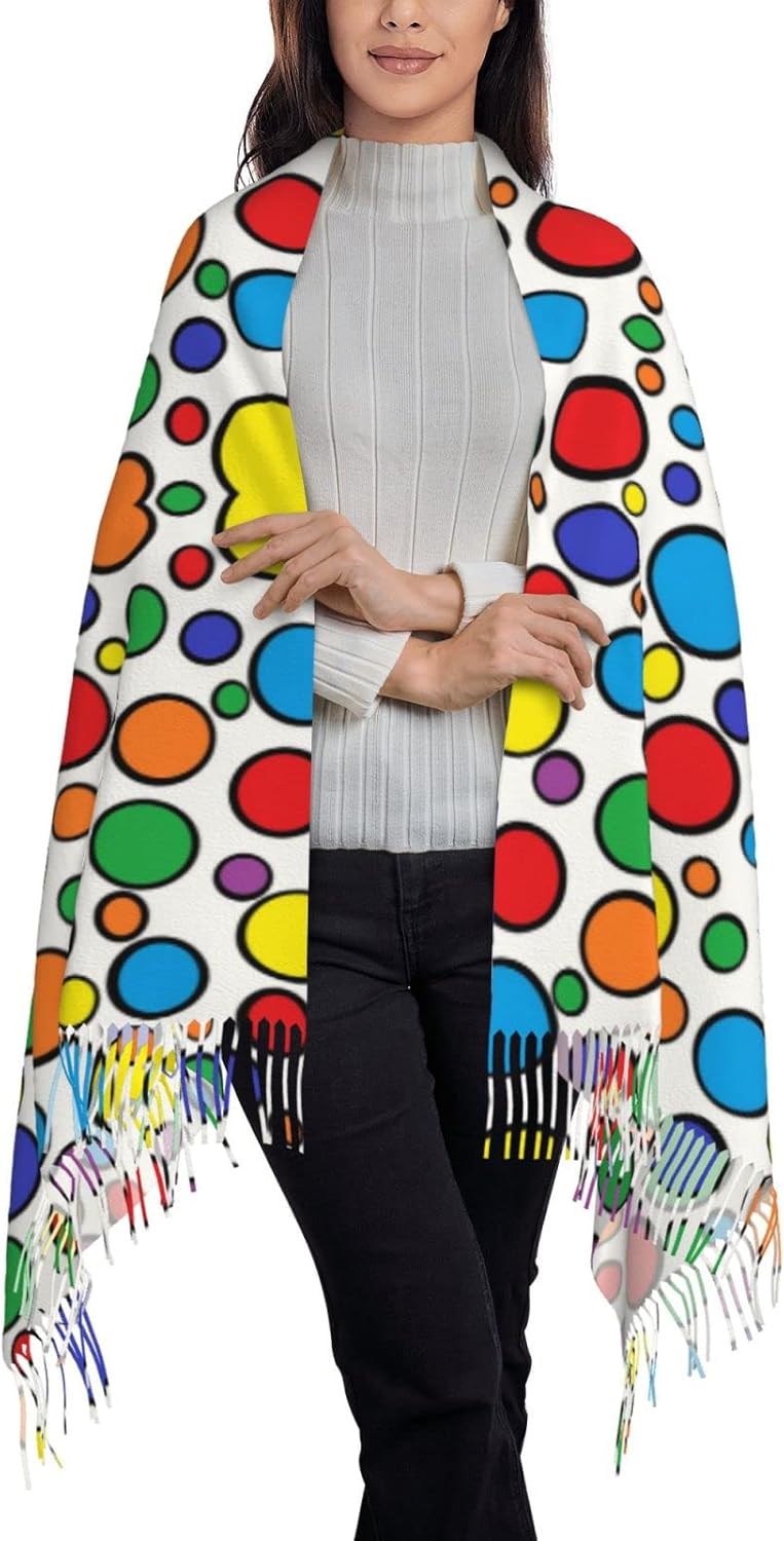 Colorful Circles Women's Scarf - Stole Wedding Shawl incelemesi ve fiyatı