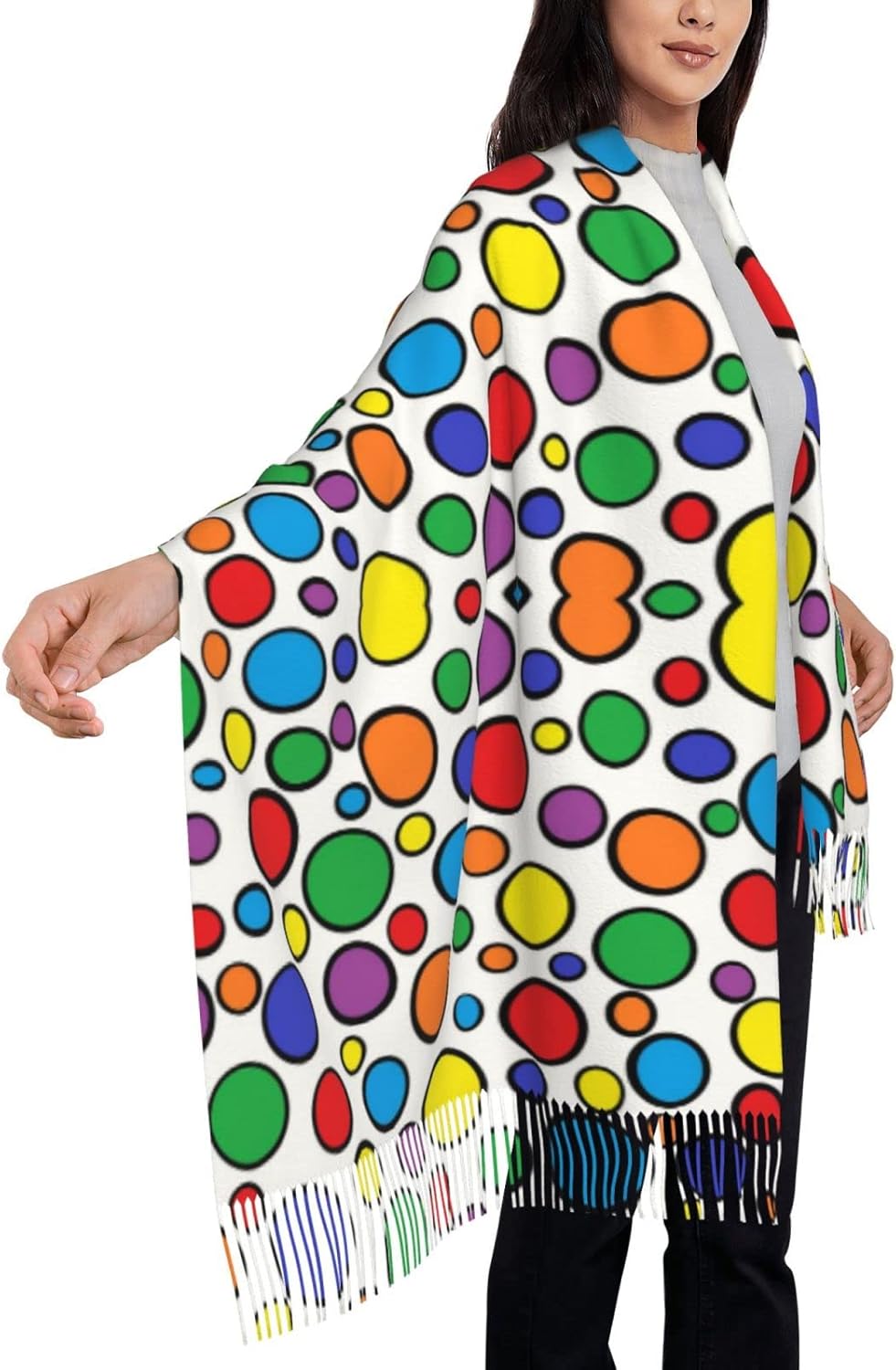 Colorful Circles Women's Scarf - Stole Wedding Shawl incelemesi ve fiyatı