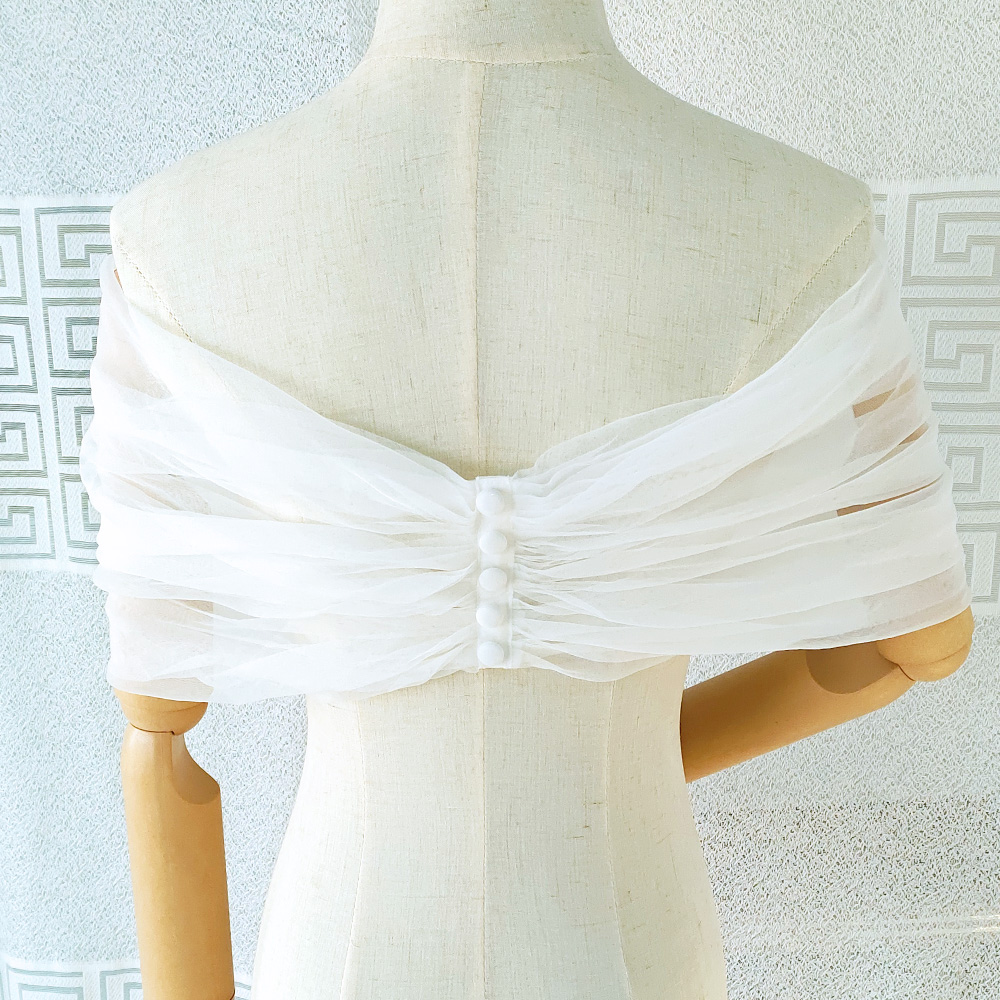 Women Pleated Tulle Sheer Wrap - Stole Wedding Shawl incelemesi ve fiyatı