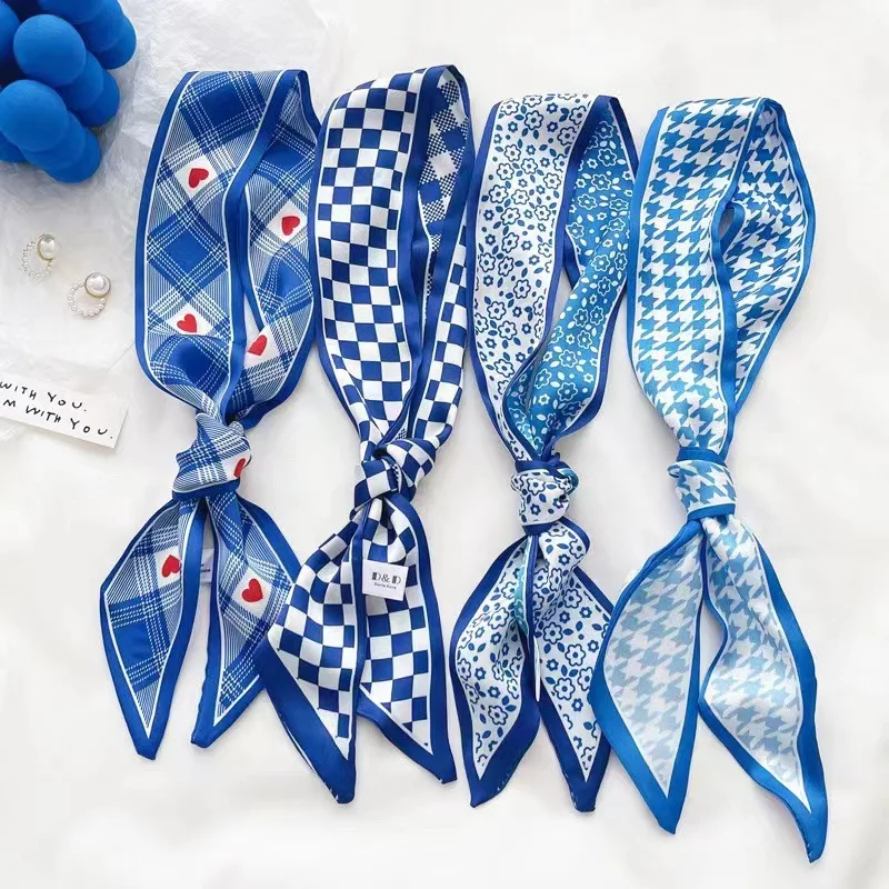 Klein blue silk scarf new chec - Silk Tie Striped incelemesi ve fiyatı
