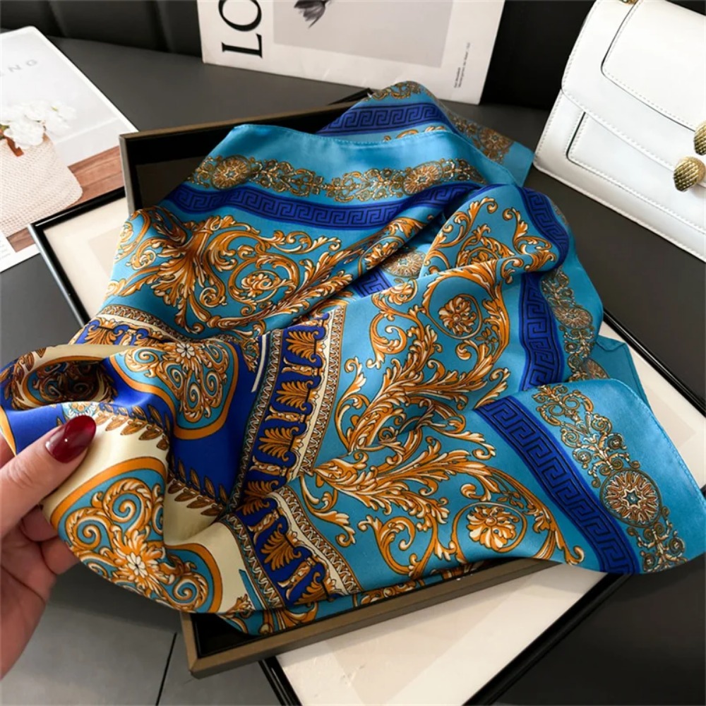 Women 70x70cm Printed Silk Pas - Ascot Neck Scarf incelemesi ve fiyatı