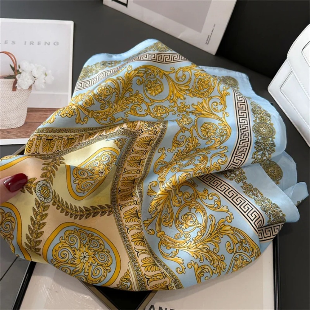Women 70x70cm Printed Silk Pas - Ascot Neck Scarf incelemesi ve fiyatı