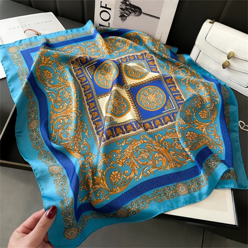 Women 70x70cm Printed Silk Pas - Ascot Neck Scarf incelemesi ve fiyatı