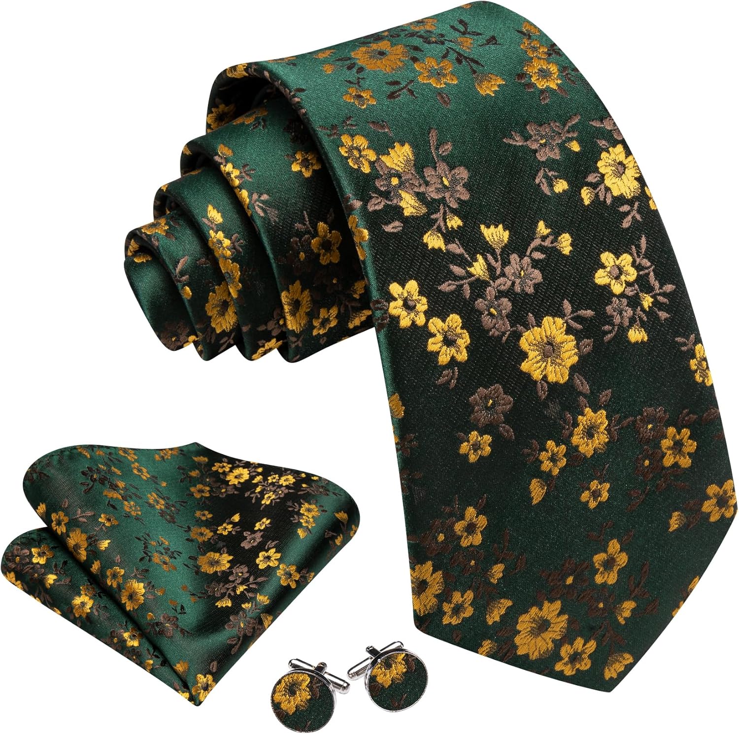 Men's Floral Paisley Silk Tie  - Pocket Square Set incelemesi ve fiyatı